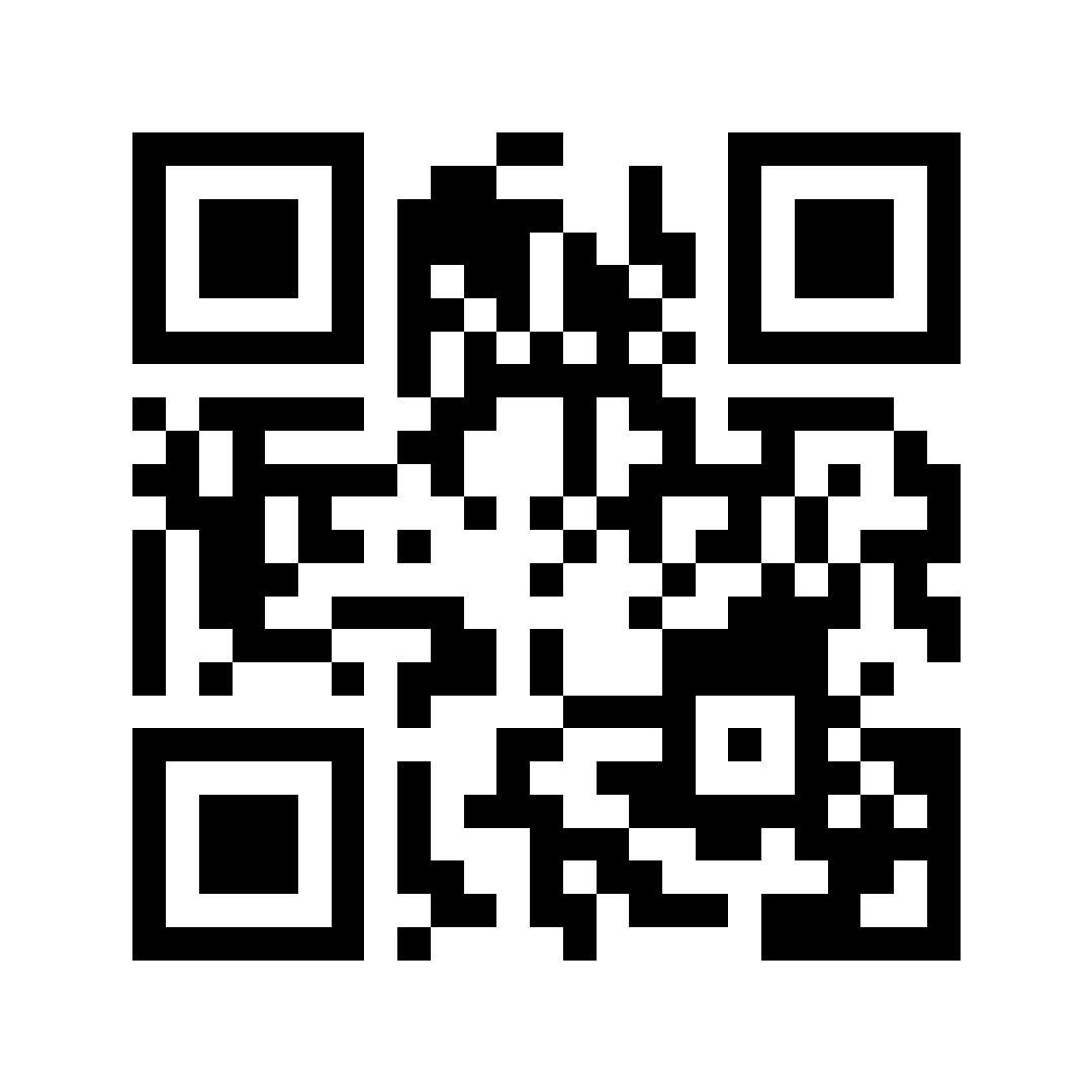 Schwarzer und weißer QR-Code auf weißem Hintergrund.